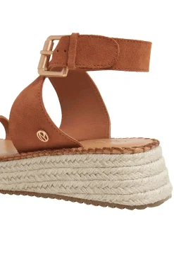 Sandalias De Cuña En Ante