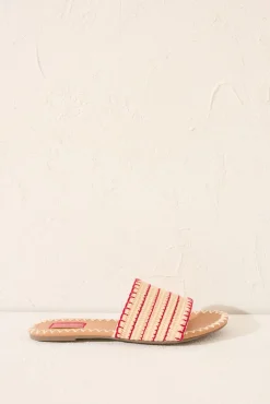 Sandalias planas pala rafia