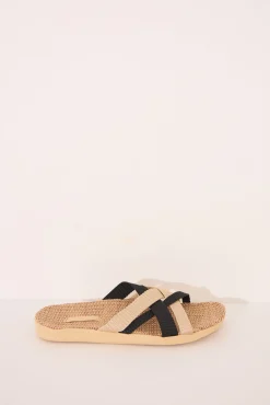 Sandalias rafia tiras cruzadas