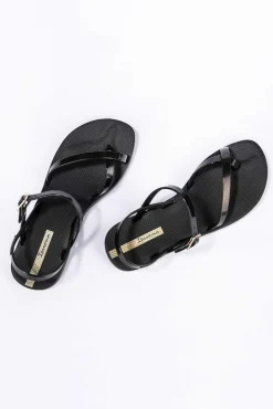 Sandalias tiras negro
