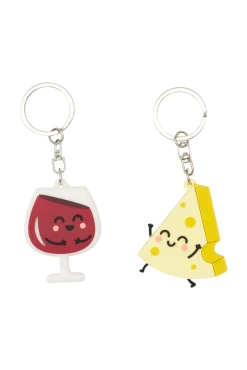 Set de 2 llaveros - Wine and cheese