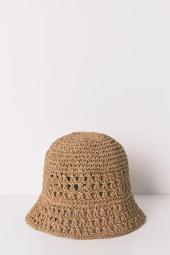 Sombrero bucket crochet beige