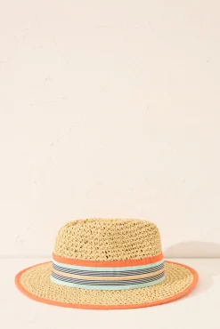 Sombrero pequeño rafia multicolor