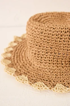 Sombrero playa rafia ondulado