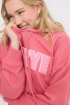 Sudadera capucha felpa algodón rosa