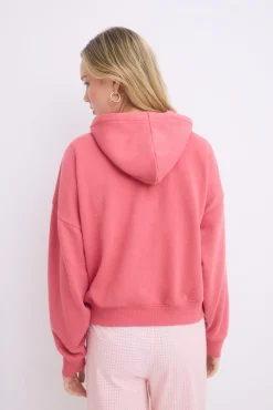 Sudadera capucha felpa algodón rosa