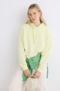 Sudadera capucha felpa algodón amarillo