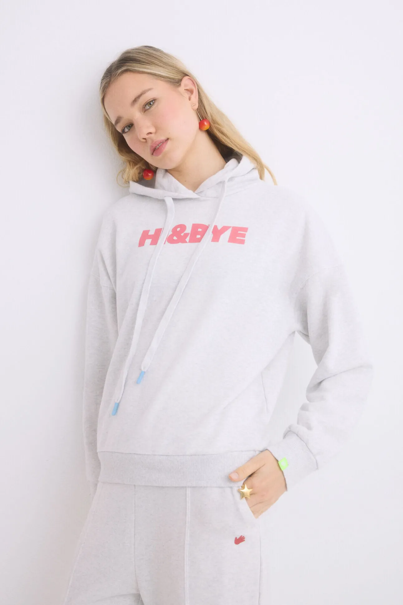 Sudadera capucha felpa algodón gris