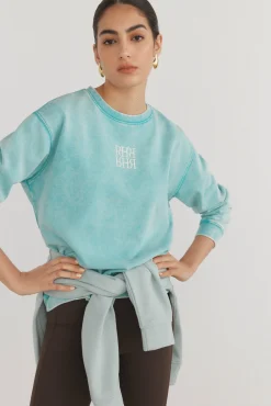 Sudadera con efecto lavado desgastado