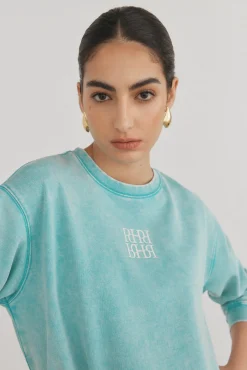 Sudadera con efecto lavado desgastado