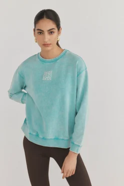 Sudadera con efecto lavado desgastado