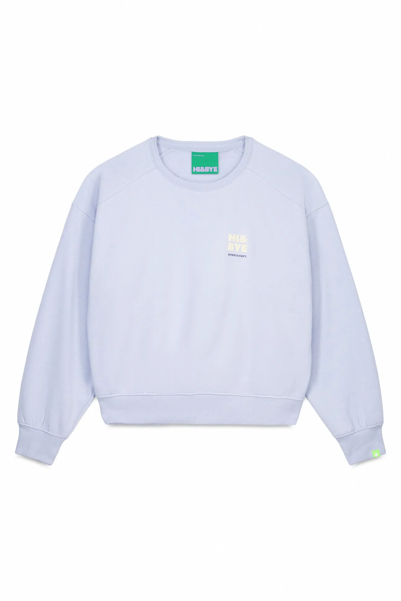 Sudadera corta felpa algodón azul claro