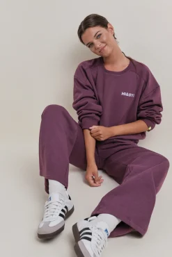 Sudadera corta felpa vino