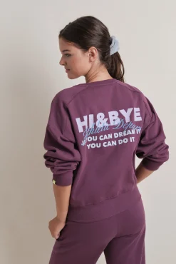 Sudadera corta felpa vino