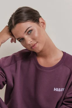 Sudadera corta felpa vino