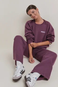 Sudadera corta felpa vino