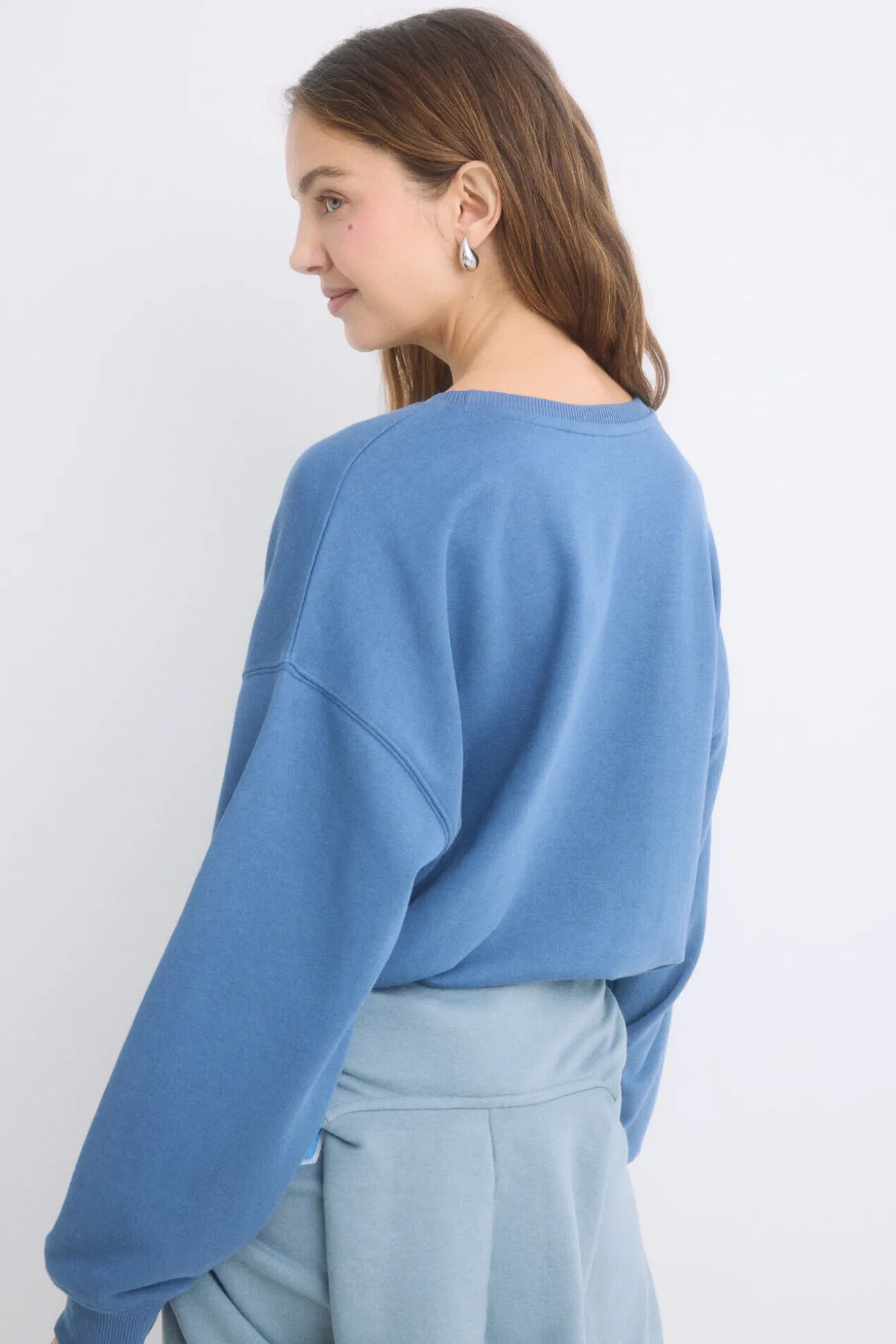 Sudadera felpa algodón azul