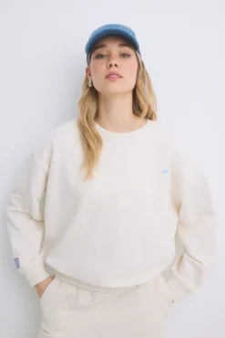 Sudadera felpa algodón marfil