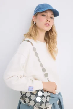 Sudadera felpa algodón marfil