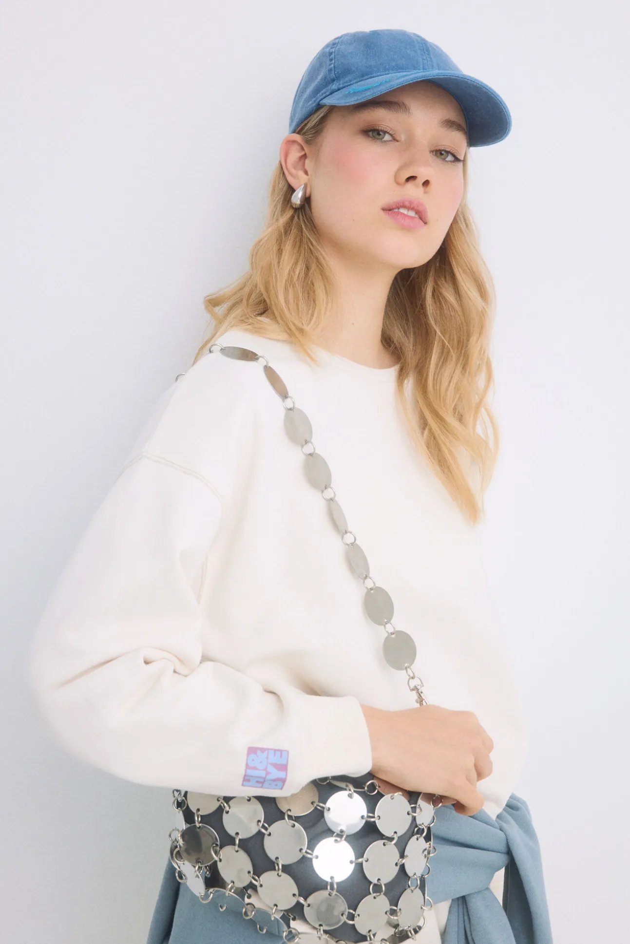 Sudadera felpa algodón marfil