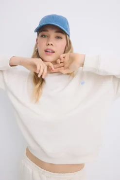 Sudadera felpa algodón marfil