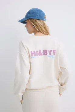 Sudadera felpa algodón marfil