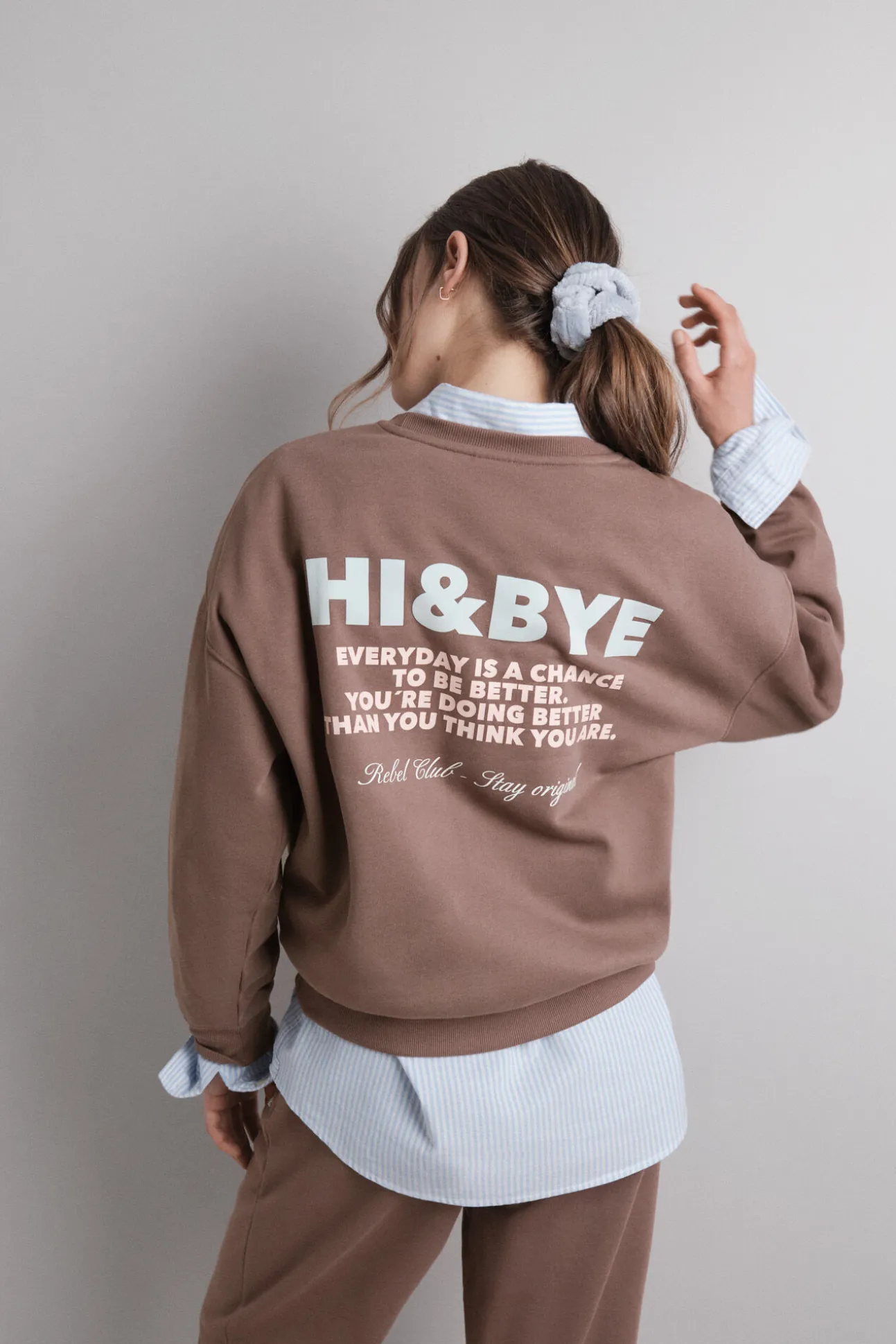 Sudadera felpa lisa marrón
