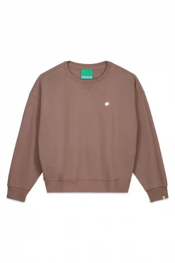 Sudadera felpa lisa marrón