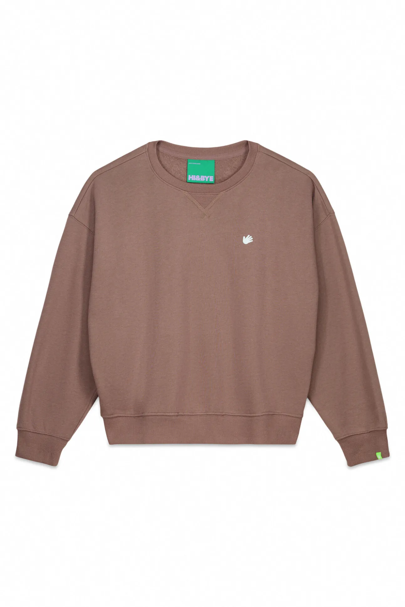 Sudadera felpa lisa marrón