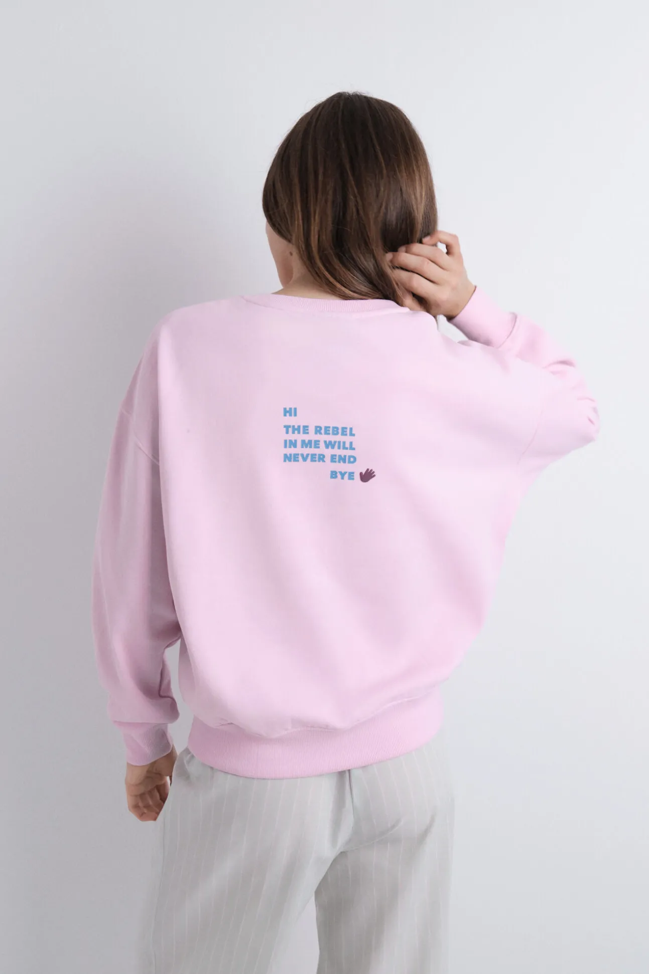 Sudadera felpa lisa rosa