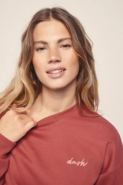 Sudadera felpa piqué granate