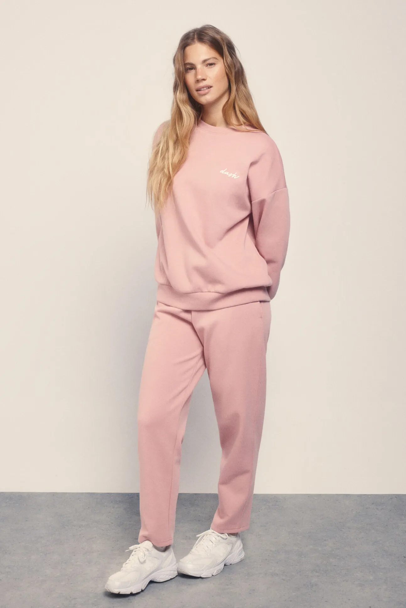 Sudadera felpa piqué rosa