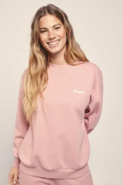 Sudadera felpa piqué rosa