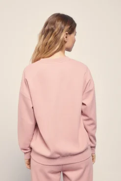 Sudadera felpa piqué rosa