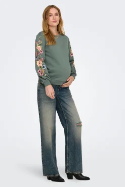 Sudadera maternity detalles florales