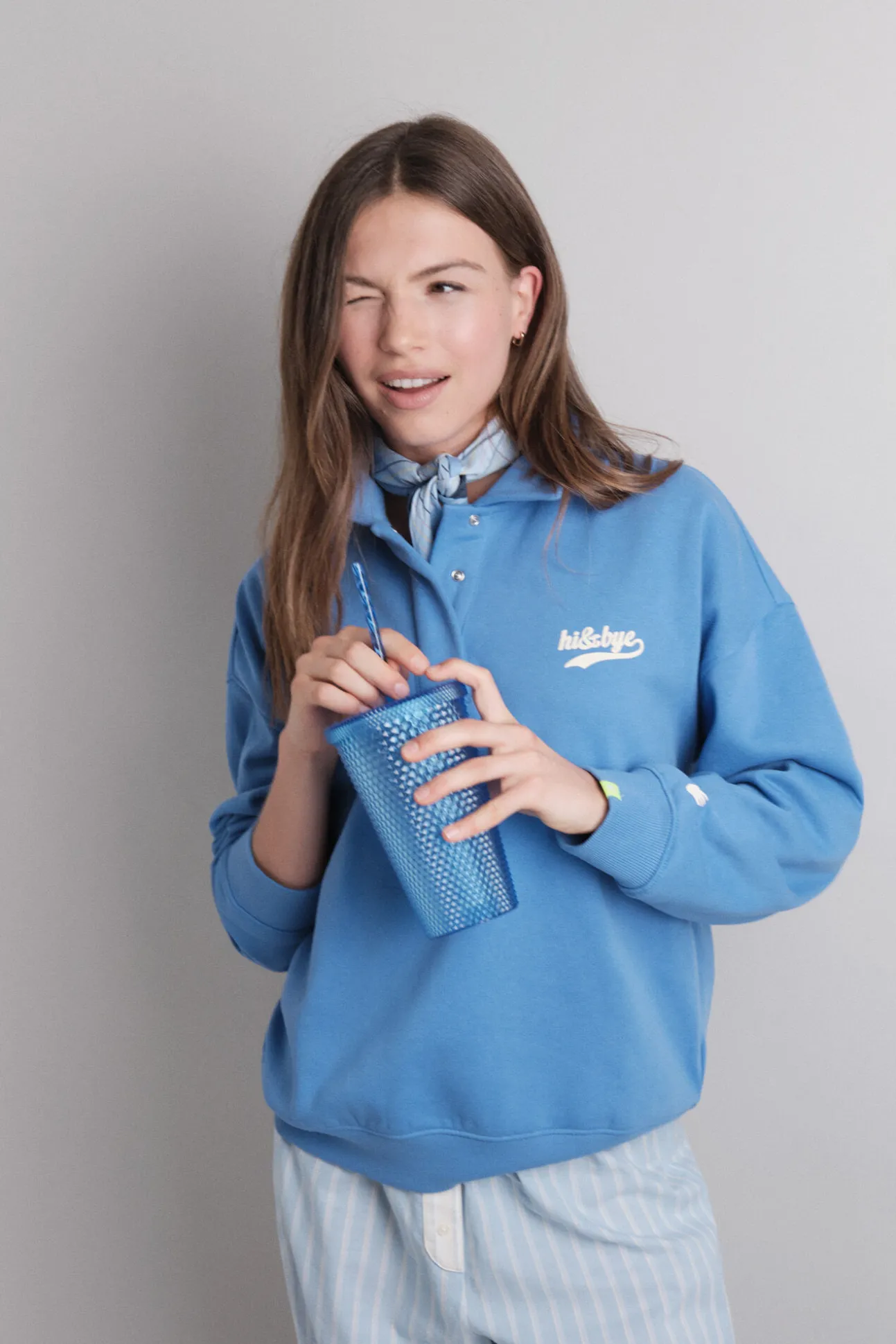 Sudadera polo felpa azul