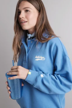 Sudadera polo felpa azul