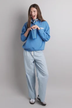 Sudadera polo felpa azul
