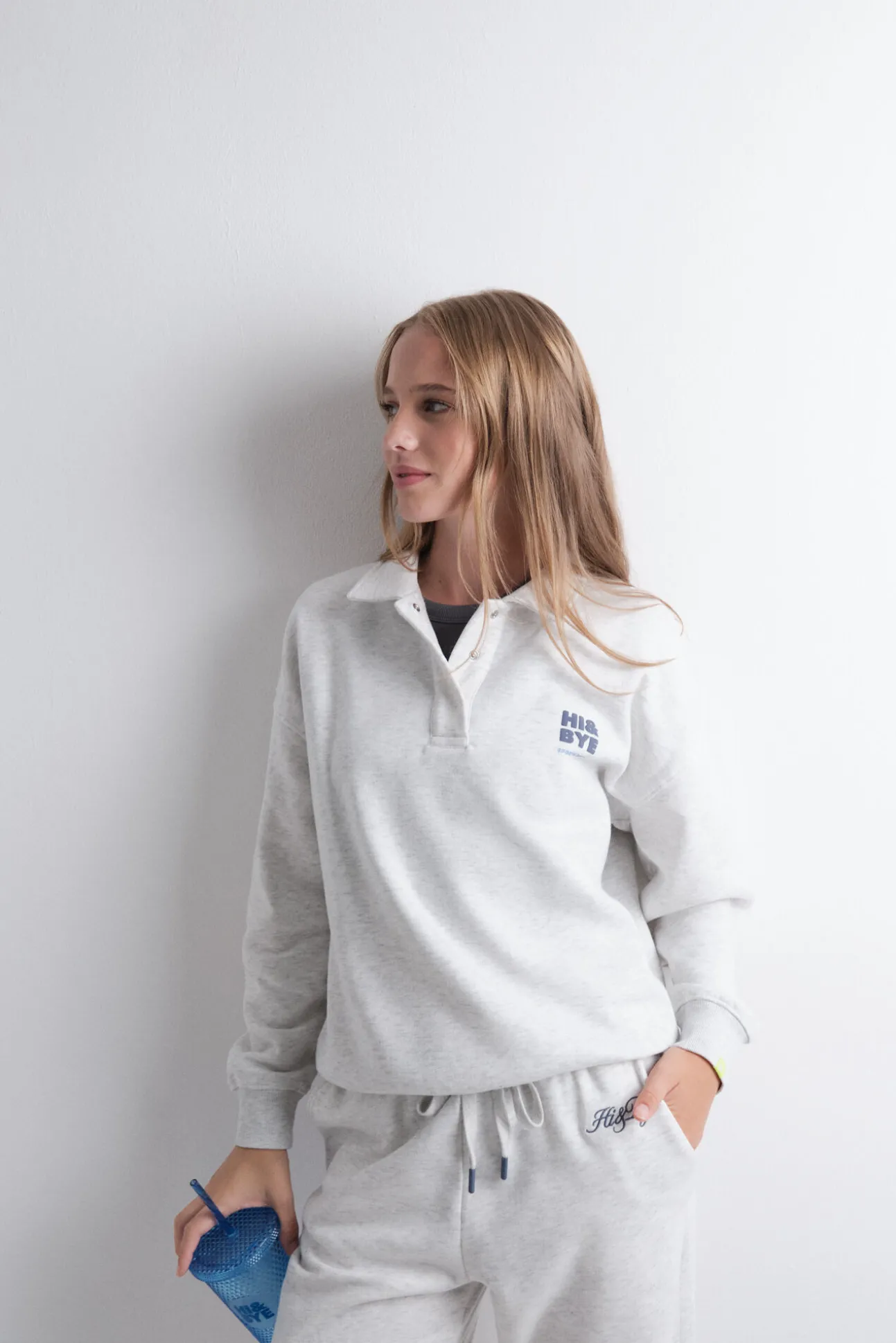 Sudadera polo felpa gris oscuro