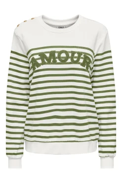 Sudadera rallas premamá detalle botones