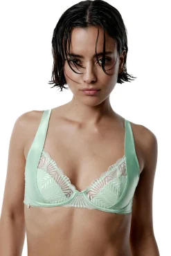 Sujetador bralette tul bordado y satén Dew