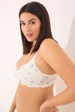 Sujetador clásico BEAUTIFUL encaje blanco estampado