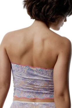 Sujetador crop top de encaje flores Faye