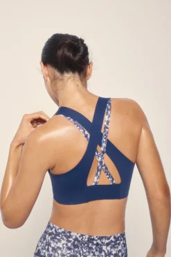 Sujetador deportivo COMPRESSIVE azul detalle print