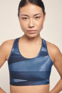Sujetador deportivo 4D STRETCH estampado azul