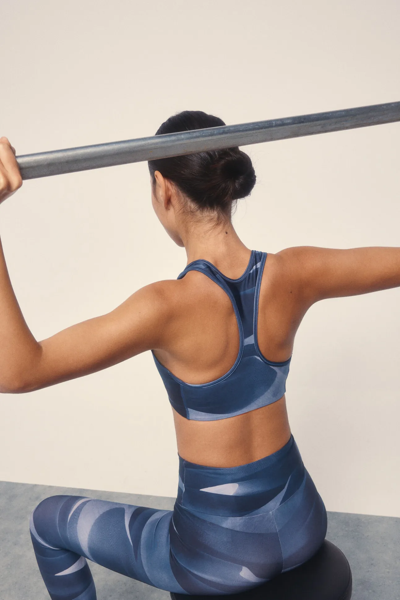 Sujetador deportivo 4D STRETCH estampado azul