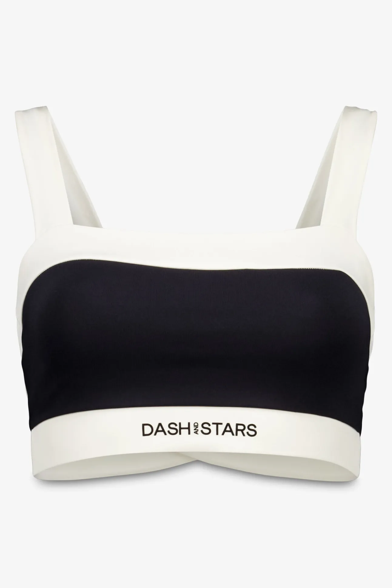 Sujetador deportivo 4D Stretch bandeau blanco y negro