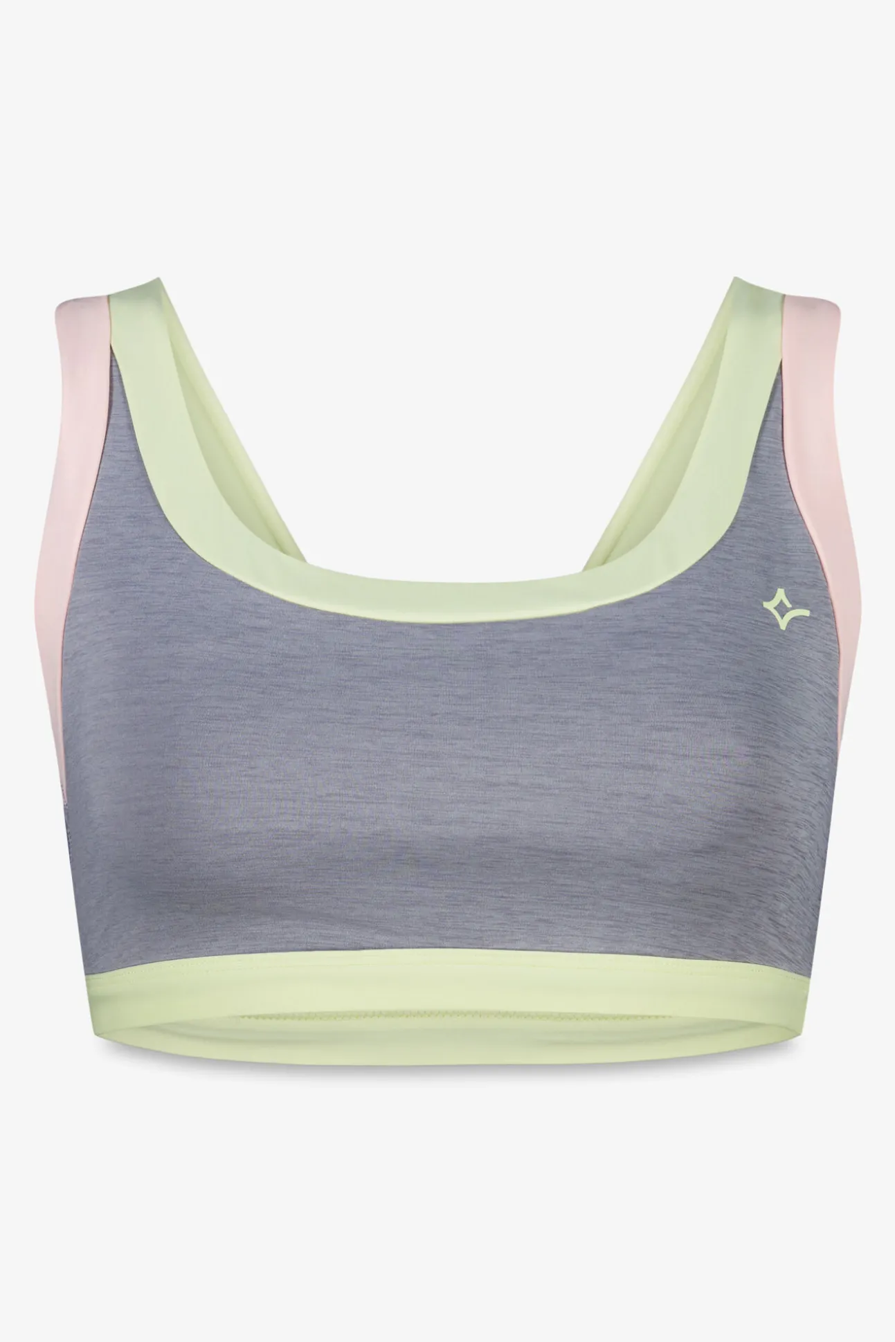 Sujetador deportivo gris color block