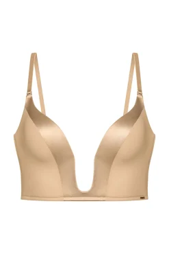 Sujetador multiposición escote profundo nude
