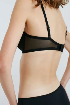 Sujetador negro con aros sin tirantes